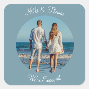 Sticker Carré Créer votre propre Fiançailles photo Script