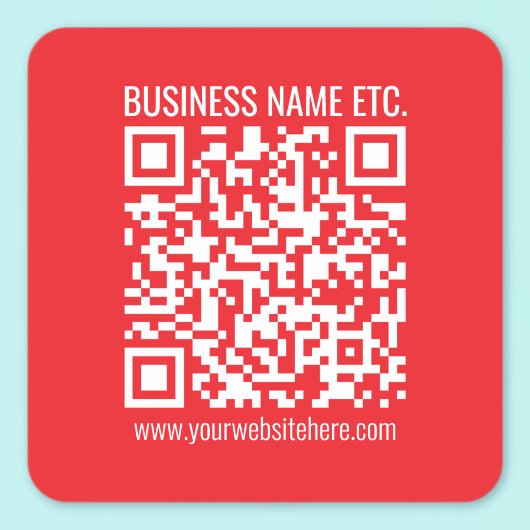 Sticker Carré Créez instantanément votre propre code QR | Rouge