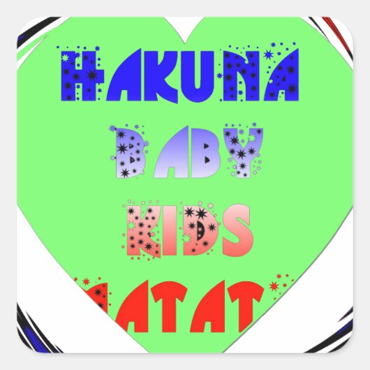 Sticker Carré Créez vos propres coeurs lumineux conception bébé  (Devant)