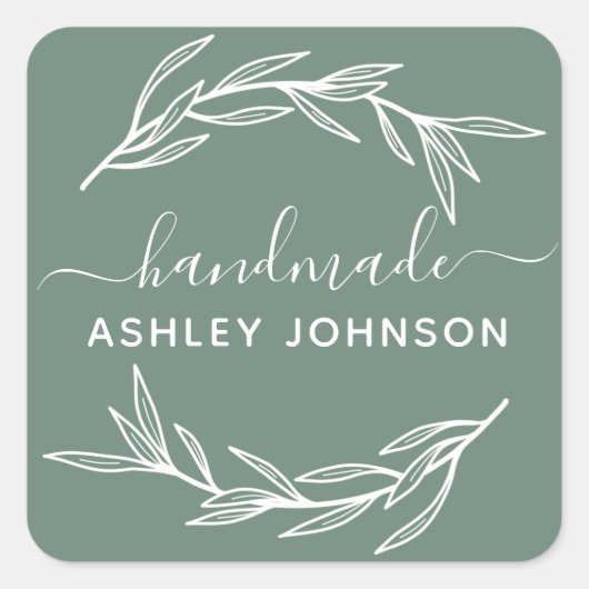 Sticker Carré Créez vos propres Feuilles de Laurel artisanaux (Devant)