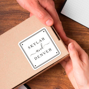 Sticker Carré Créez vos propres noms de couple minimalistes pers