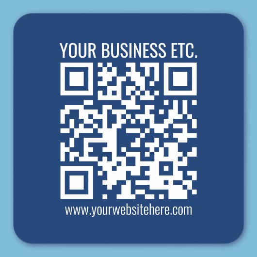 Sticker Carré Créez votre propre code QR | Bleu