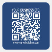 Sticker Carré Créez votre propre code QR | Bleu (Devant)