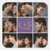 Sticker Carré Créez votre propre collection photo Mariage Monogr (Devant)