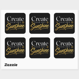Sticker Carré Créez votre propre feuille graphique Sunshine Chic