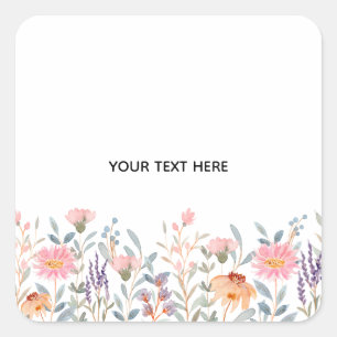 Sticker Carré Créez Votre Propre Floral