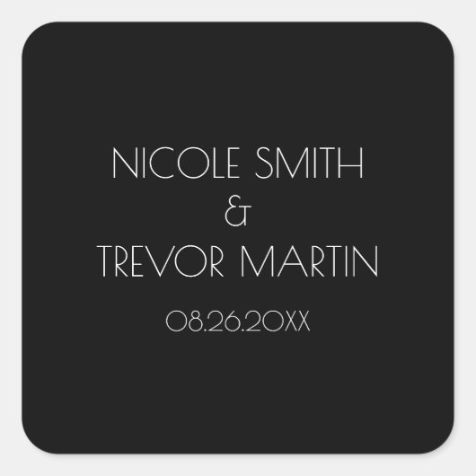 Sticker Carré Créez Votre Propre - Noir (Devant)