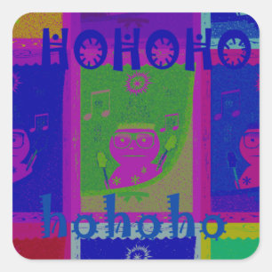 Sticker Carré Créez votre propre Père Noël HoHoho Pop Art spécia