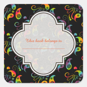 Sticker Carré Créez votre propre Rainbow Paisley