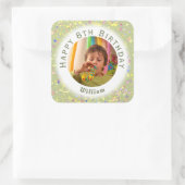 Sticker Carré Crème de citron vert personnalisable Anniversaire (Sac)