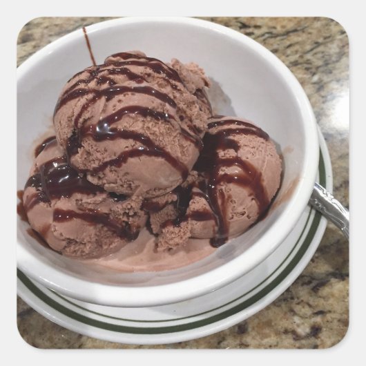 Sticker Carré Crème glacée de chocolat (Devant)