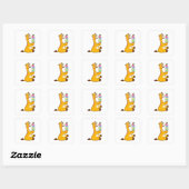 Sticker Carré Crème glacée Giraffe gaufre (Feuille)