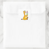 Sticker Carré Crème glacée Giraffe gaufre (Sac)
