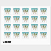 Sticker Carré Crème Labrador Retriever Lab Chien Bleu Noël (Feuille)