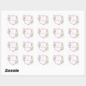 Sticker Carré Crest de confirmation fleurs violettes roses (Feuille)