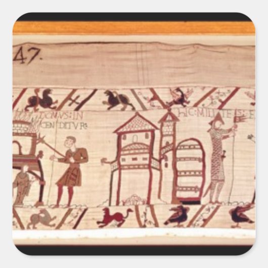 Sticker Carré Creuser les fortifications pour un camp à (Devant)