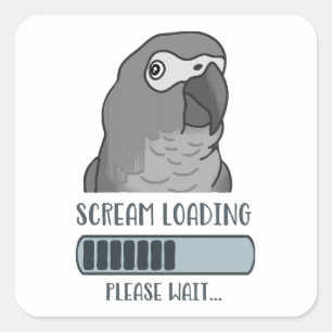 Sticker Carré Cri Chargement du gris africain