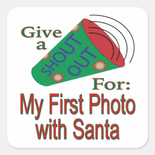 Sticker Carré Cri de joie pour ma 1ère photo avec le Père Noël