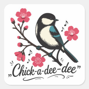 Sticker Carré cri de mésange dé-dé-dé