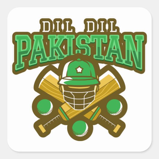 Sticker Carré Cricket au Pakistan (Devant)