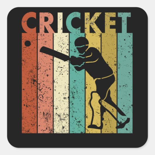 Sticker Carré Cricket Bowler chaume Cricketer cadeau (Devant)