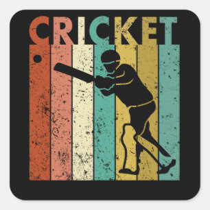 Sticker Carré Cricket Bowler chaume Cricketer cadeau