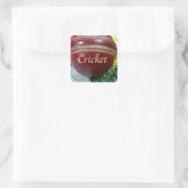 Sticker Carré Cricket : Red Hard Ball Art Print (Sac)