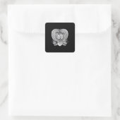 Sticker Carré Crier Coeur classique - Squelette Mains Coeur (Sac)