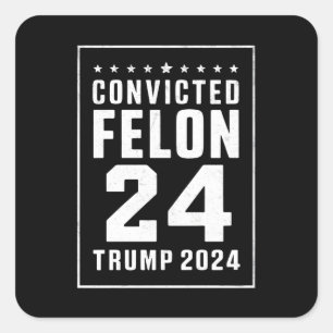 Sticker Carré Criminel Condamné 4 juillet Trump 2024