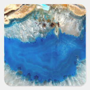 Sticker Carré cristal bleu