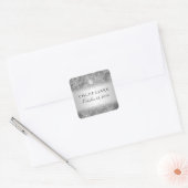 Sticker Carré Cristal Pearl Snowflake Silver Mariage d'hiver (Enveloppe)