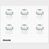 Sticker Carré Cristaux de lune Fleurs Boho Mariage métaphysique (Feuille)