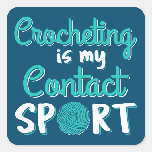 Sticker Carré Crochet est mon contact Sport (Devant)