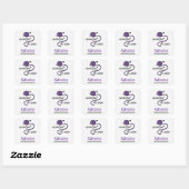 Sticker Carré Crochet Violet Rapide, Mourir Chaud (Feuille)