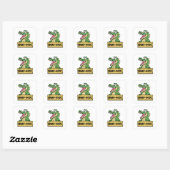Sticker Carré Crocodile amusant Alligator et Zookeeper (Feuille)