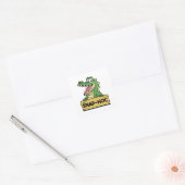Sticker Carré Crocodile amusant Alligator et Zookeeper (Enveloppe)