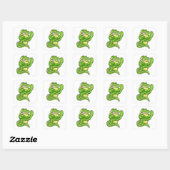 Sticker Carré Crocodile comme Bodybuilder avec de grands Muscles (Feuille)