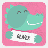 Sticker Carré Crocodile en crocodile (Devant)