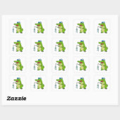 Sticker Carré Crocodile Pêche Pêcheur Pêcheur canne à pêche (Feuille)