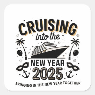 Sticker Carré Croisière 2025 Créer des souvenirs ensemble en fam
