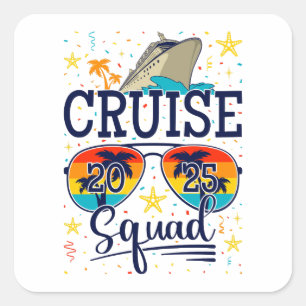 Sticker Carré Croisière 2025 Croisière Vacances