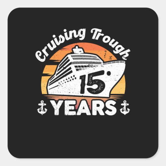 Sticker Carré Croisière à travers le 15e anniversaire (Devant)