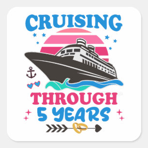 Sticker Carré Croisière Sur 5 Ans Mariage