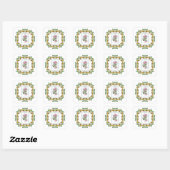Sticker Carré Croix chrétienne rose (Feuille)