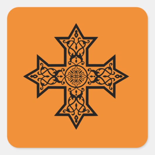 Sticker Carré Croix copte (Devant)