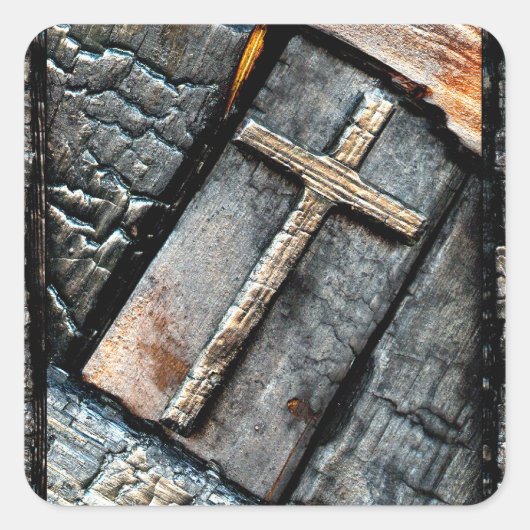 Sticker Carré Croix de protection (Devant)