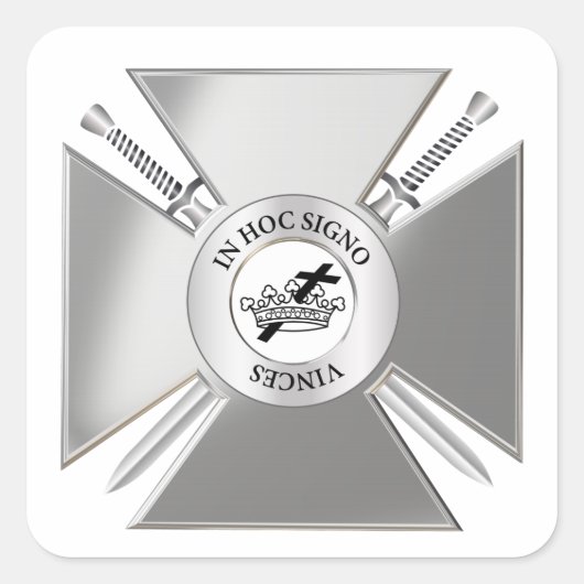 Sticker Carré Croix maçonnique (Devant)