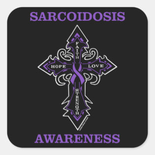Sticker Carré Croix/Sensibilisation...Sarcoïdose