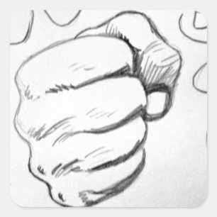 Sticker Carré Croquis au crayon Pop Art Smash