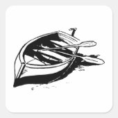 Sticker Carré Croquis de bateau (Devant)